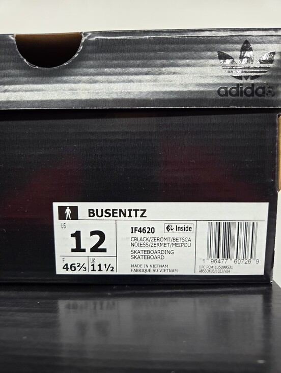 adidas Men\'s Busenitz Pro IF4620 Core Black Skateboarding Shoes Size 12 main image 7